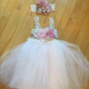 Blush Woodland Flower Girl Dress Set NWOT 2T/3T